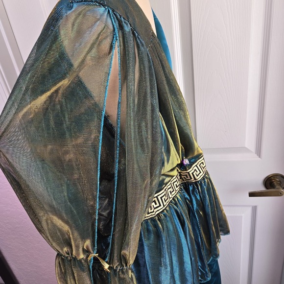 In Character Costumes Greek Medusa Costume Women's Size 3XL Teal Satin Cosplay - Picture 5 of 12